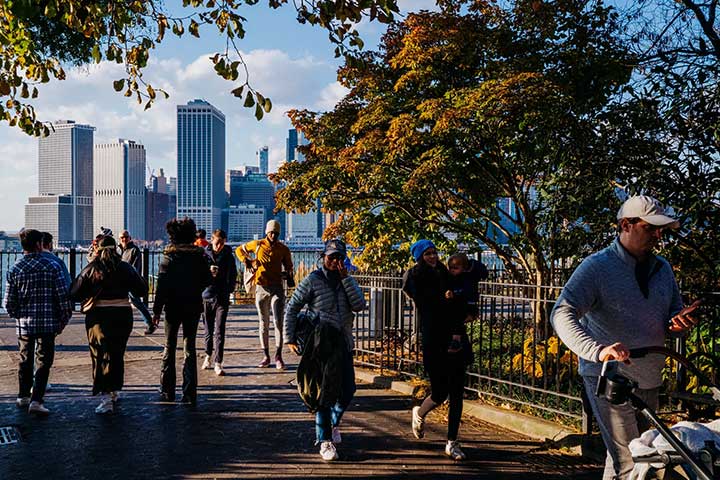 Walk through the Brooklyn Heights in Brooklyn 