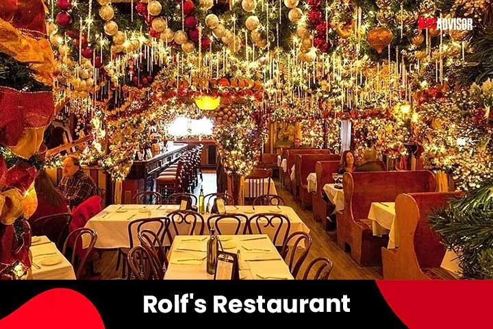 Rolf's Restaurant Holiday Settings, in NYC