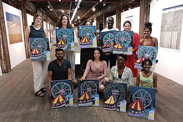 Check Out Artistry Event Brooklyn Waterfront Paint and Sip