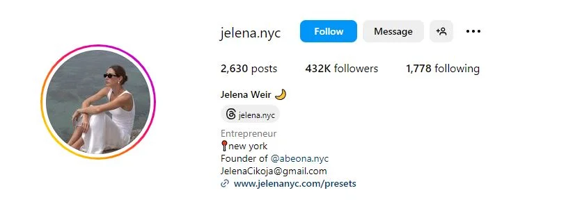 Jelena Cikoja New York Influencer