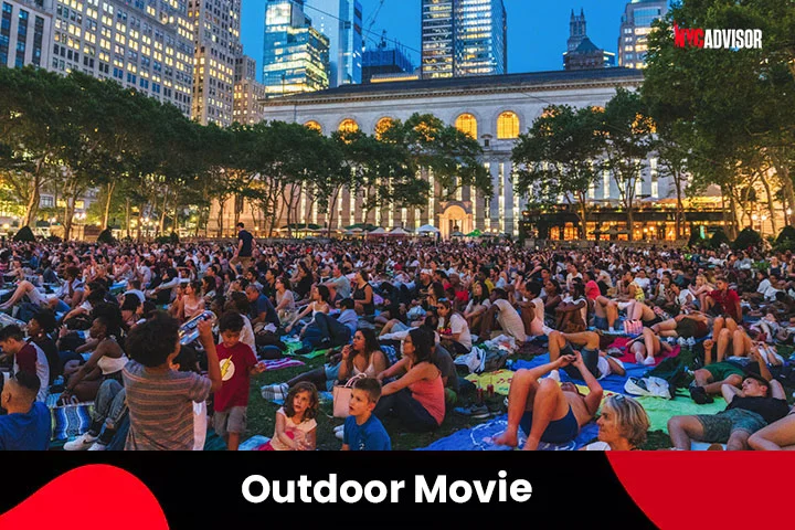 visit ny in november Outdoor Movie at Bryant Park, New York City