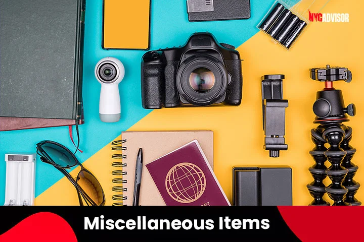 Miscellaneous Items for New York City Fall Trip Packing List