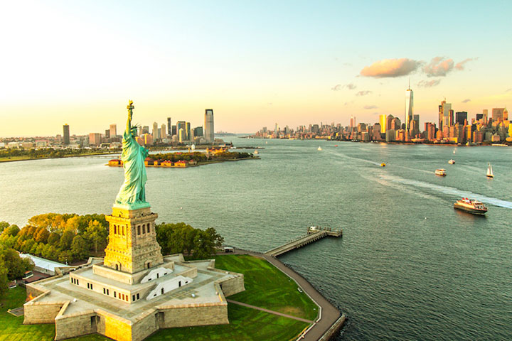 The Statue of Liberty and Ellis Island