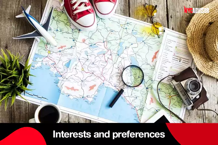 Identify your Interests and preferences for the Trip