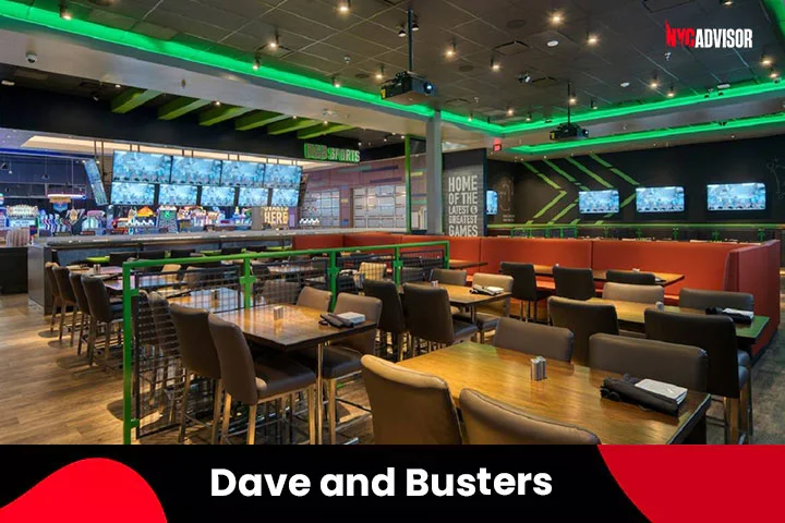 Sports Themed Bar and Restaurant, Dave and Busters, NYC