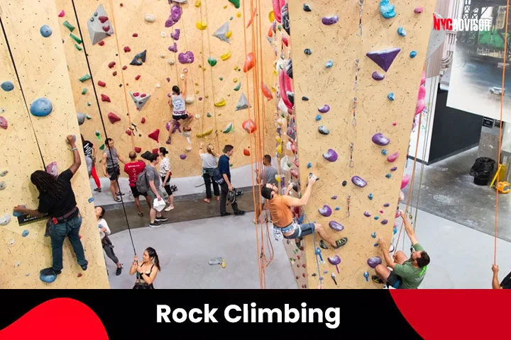 Rock climbing at Brooklyn Boulders