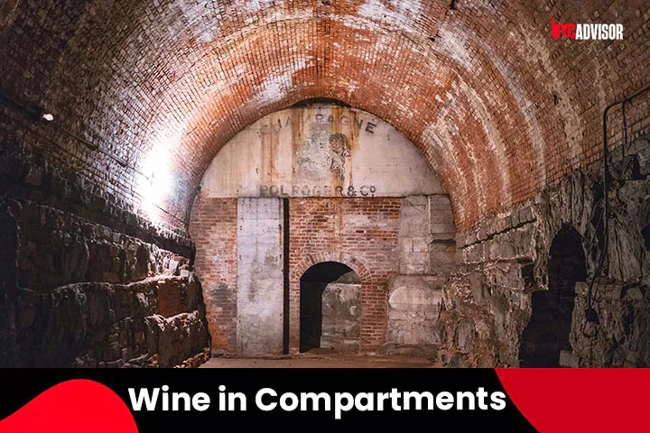 Wine was stored in the bridge's compartments during its original occupancy.