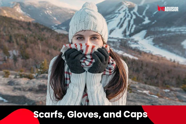 Scarfs, Gloves, and Caps for Winter Packing List