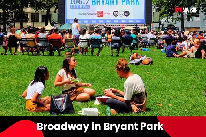 Broadway in Bryant Park in New York
