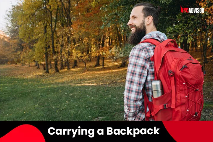 Carrying a Backpack on the Trip to New York City