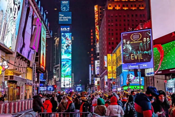 Shimmering Billboards at the Times Square in NYC