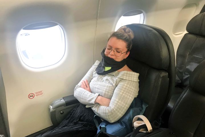 The Side Position to Using the Travel Neck Pillow