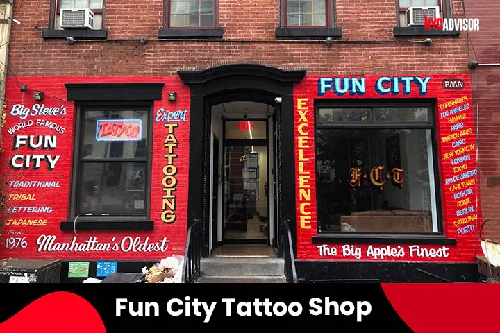 Fun City Tattoo Shop in East Village, NYC
