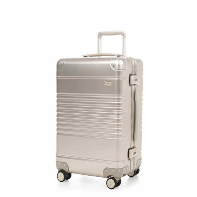 5. Arlo Skye Zipper Less Frame Aluminum Luggage