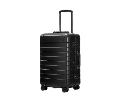 7. The Away Smart Bigger Luggage Aluminum Edition 